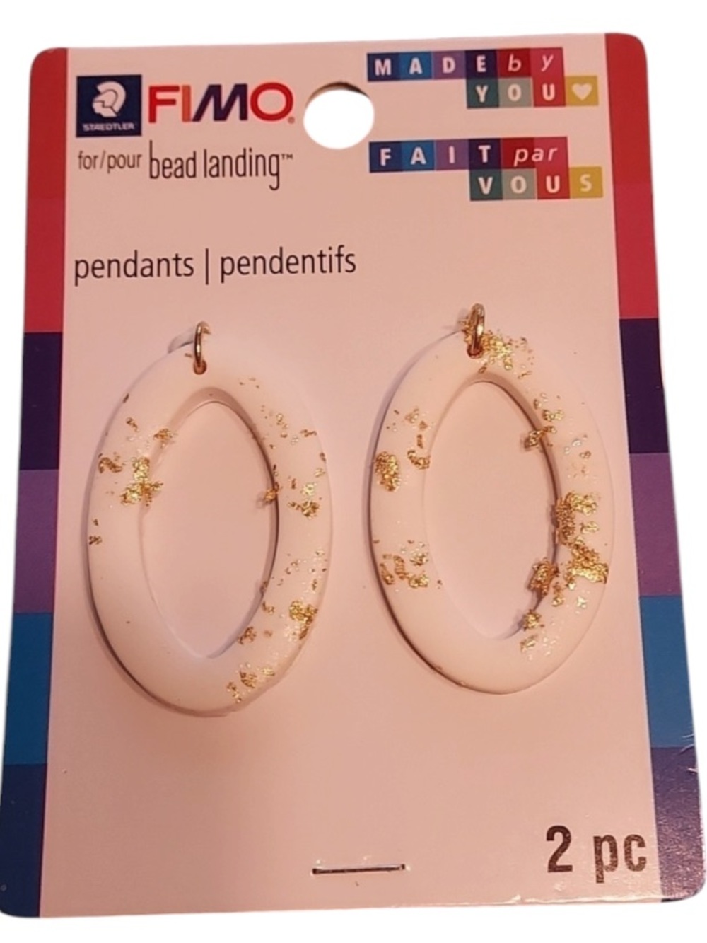 FIMO bead Landing Pendants new white gold